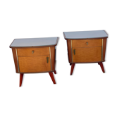 Pair of vintage mid century modern teak night stands