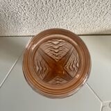 Art Deco pink molded glass vase