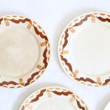 Set of 7 flat plates badonviller, nanteuil, vintage french, authentic, rare, countryside