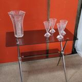 Table/service chrome steel and smoked glass from the 70s