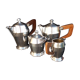 Coffee service, art tea in art deco silver metal