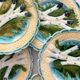 6 antique asparagus plates in Salins faience barbotine
