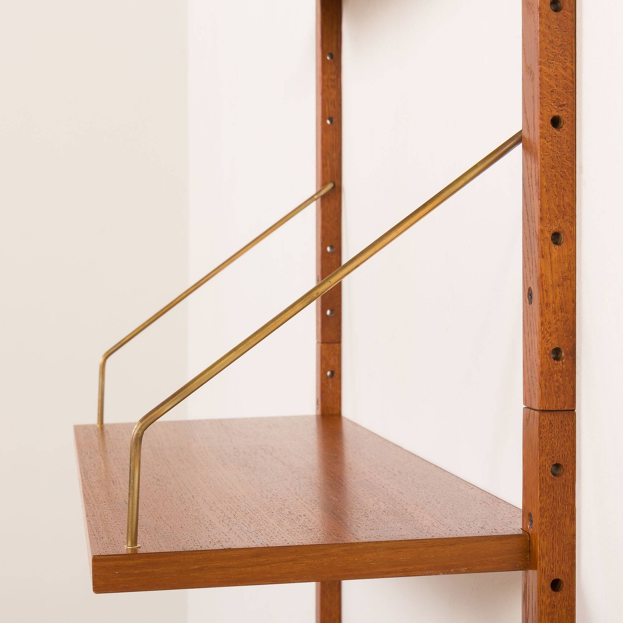 Danish teak shelving unit, set of 5 shelves, 1960s