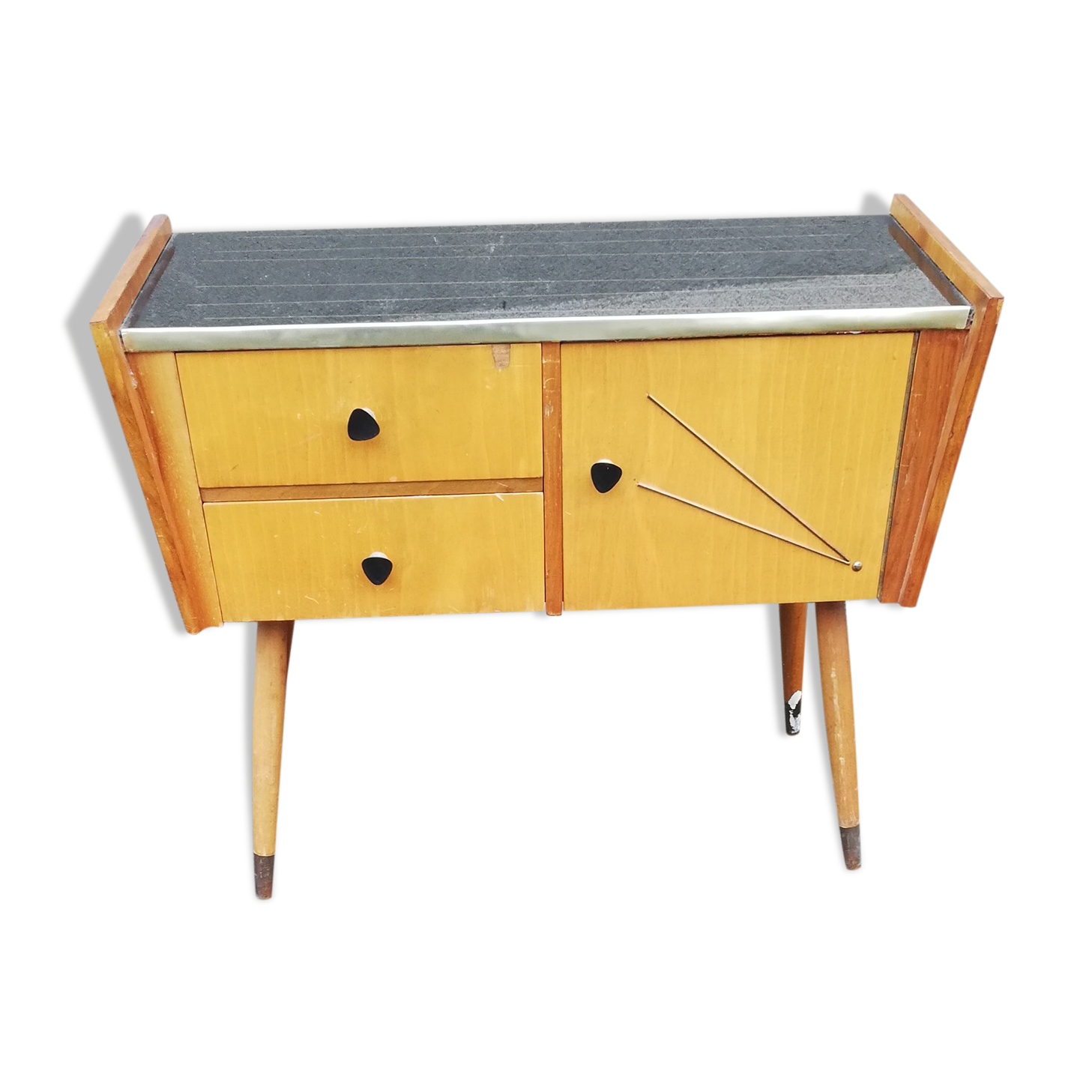 Commode vintage 2 tiroirs 1 porte