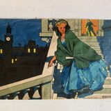 Antique wooden cube puzzle - Illustrations of Perrault's tales - 1920