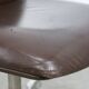 Mid-Century Italian Brown Leather Swivel Chair