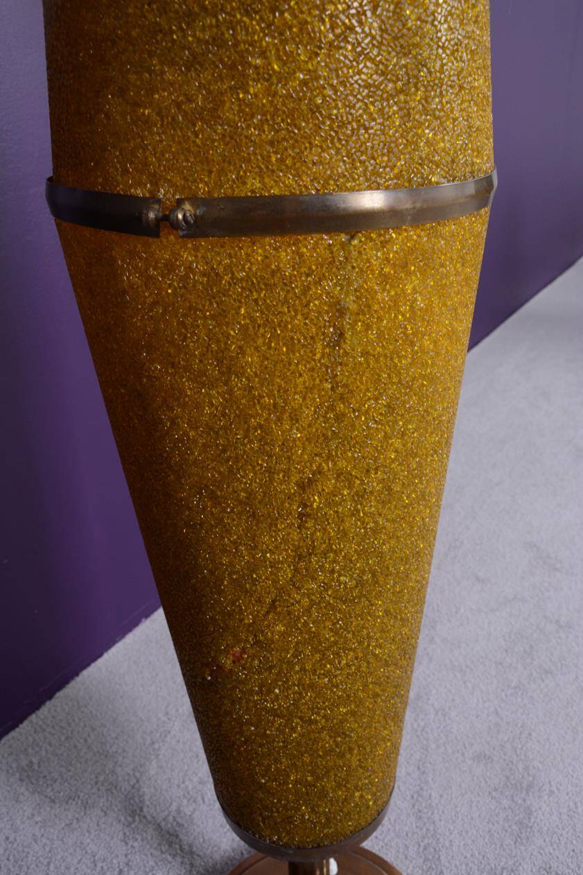 Totem floor lamp from the 60s in yellow granite methacrylate.