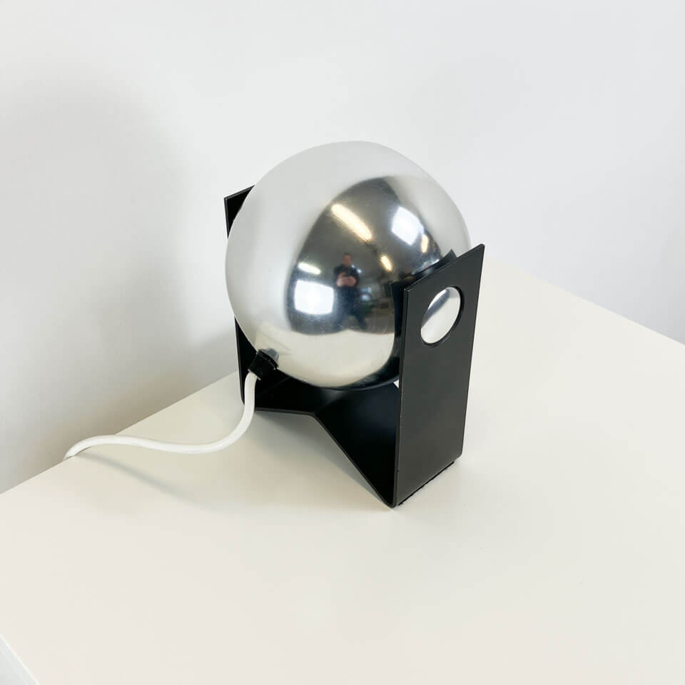 Table lamp by Novalux, chrome and black lacquered metal, 1960s