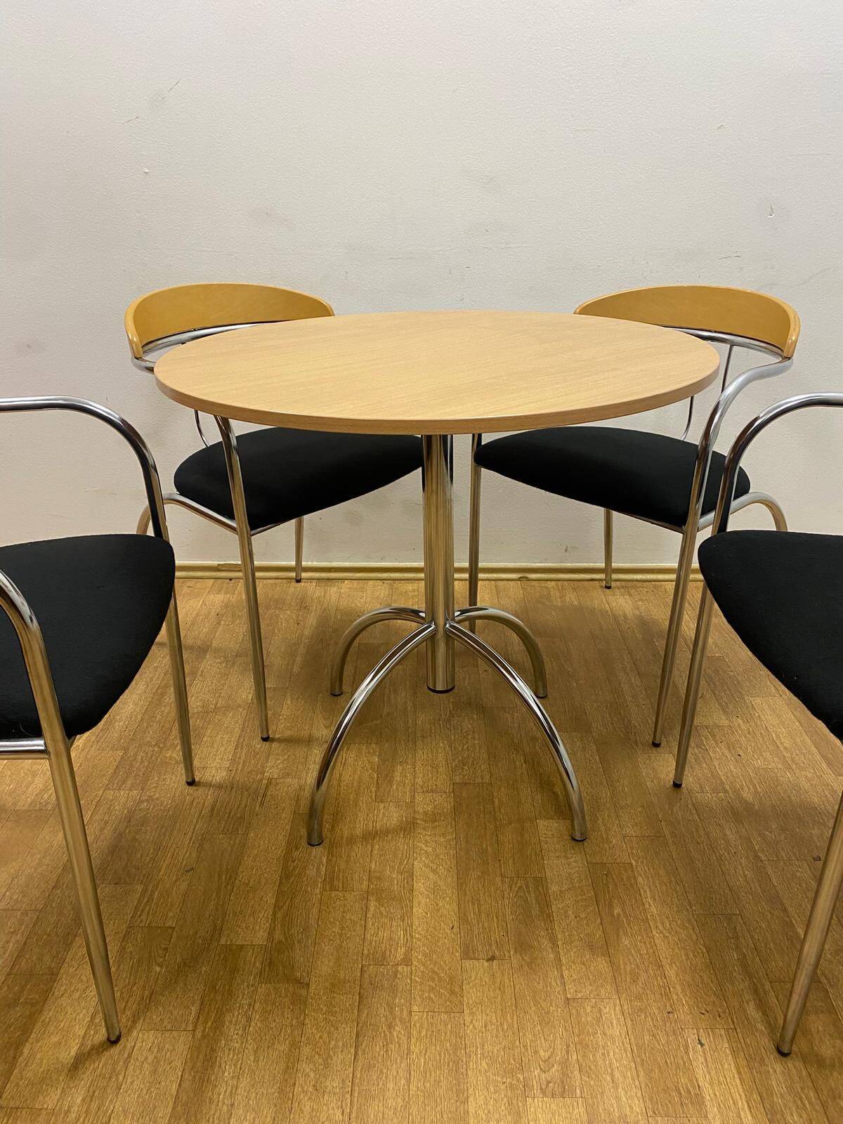 Ensemble de salle à manger rétro, structure tubulaire chromée, années 1970