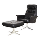 Vintage Sedia Club Chair & Ottomaneby Horst Brüning for COR