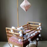 Vintage rattan cradle