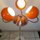 Vintage 1970s orange metal eyes ball floor lamp
