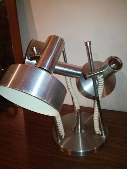 Ceiling luminaire, Wall lamp, stainless steel 1970