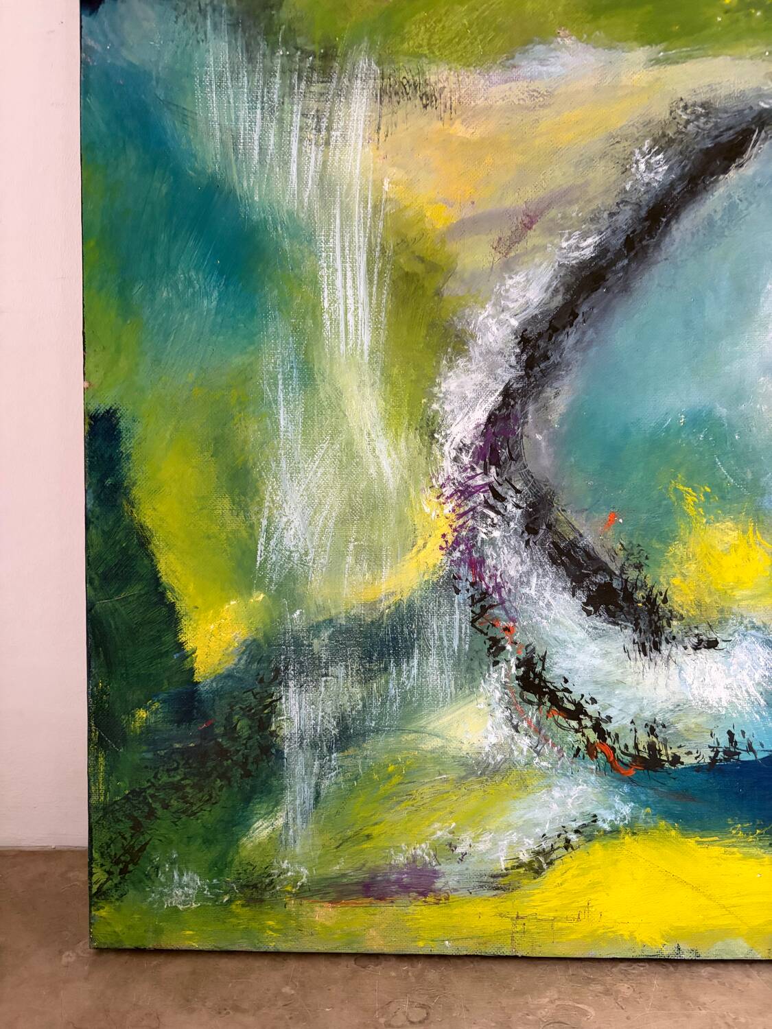 Abstract, oil on canvas signed Christian Mallet 2002