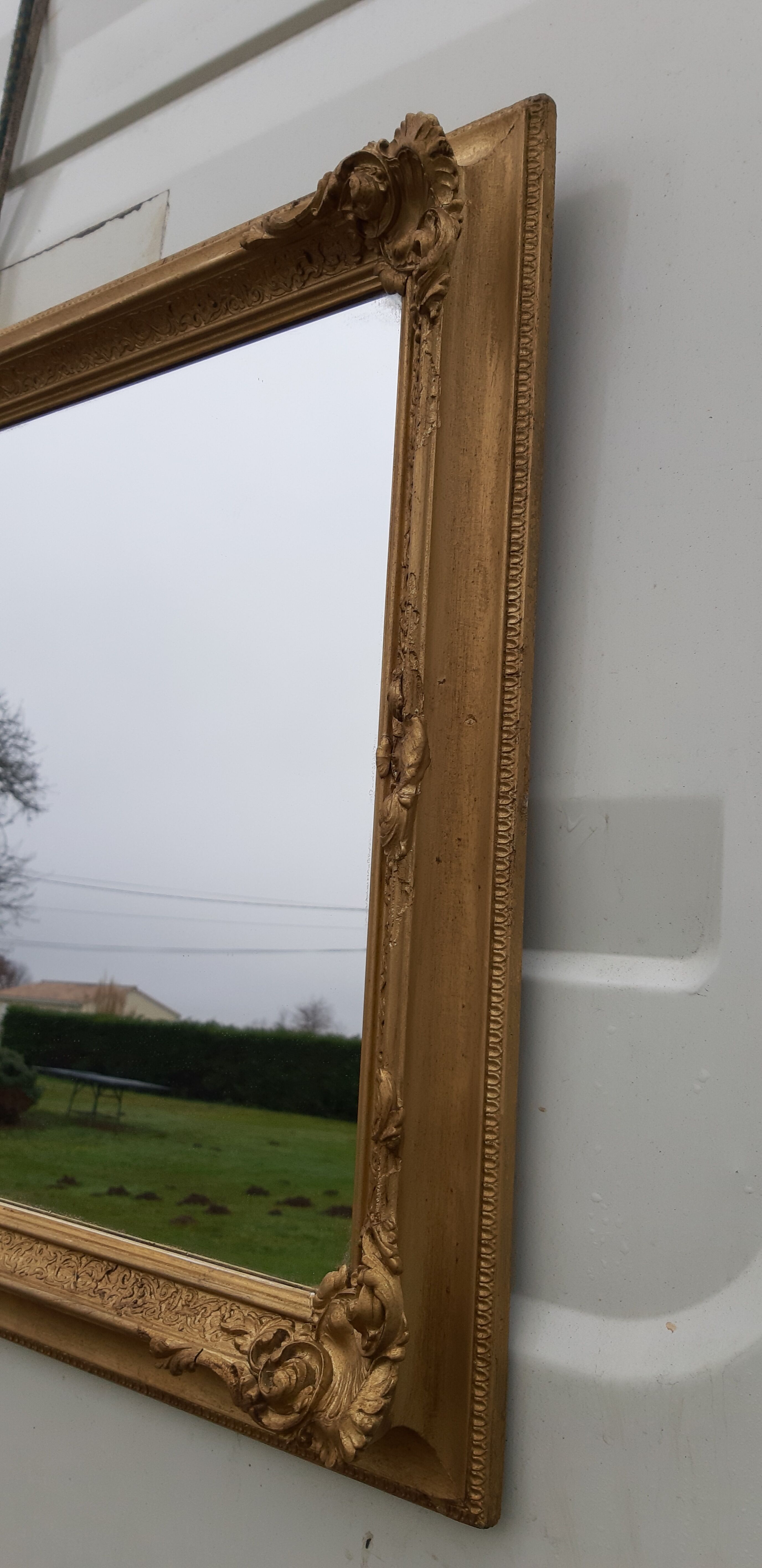Mirror wood and stuk gilded 19th 94x60cm