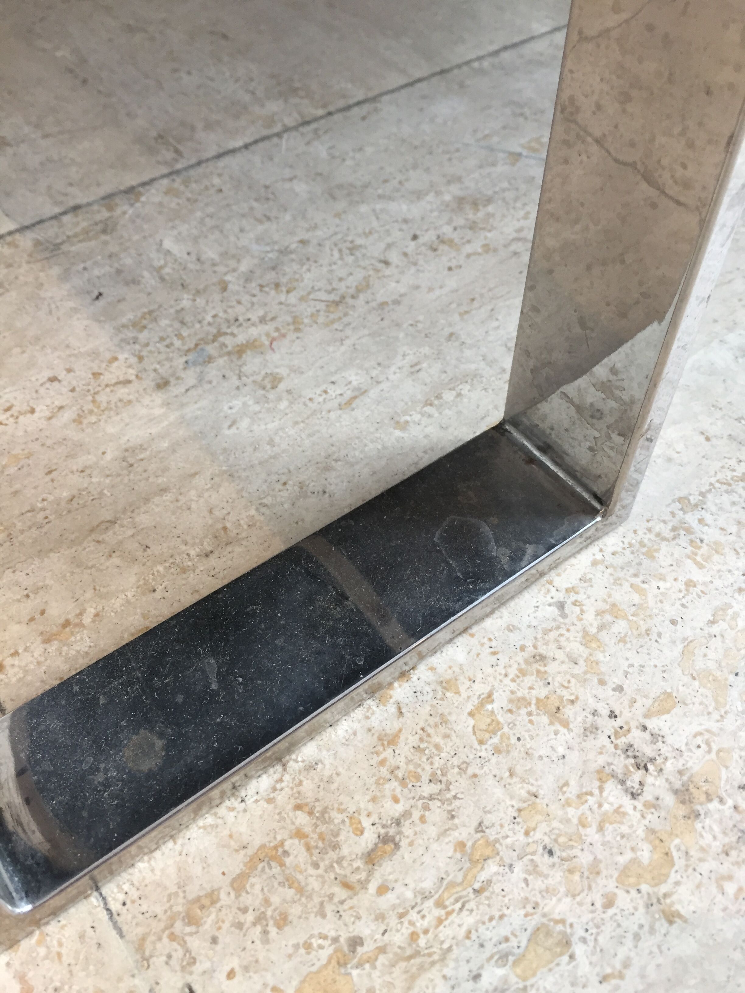 Art deco coffee table in glass and chrome