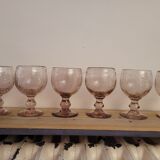 6 bubble blown glasses 70's