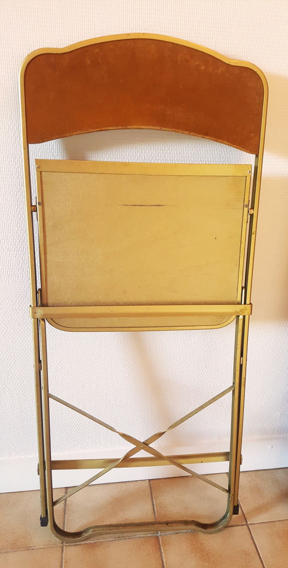 Série de 4 chaises pliantes Chaisor en velours moutarde