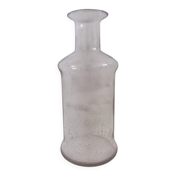 Bouteille vase carafe en verre bullé