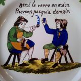 Set of 4 speaking plates in Saint Clement porcelain