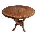 Vintage tribal art side table, 1960s