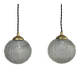 Pair of vintage round glass suspensions