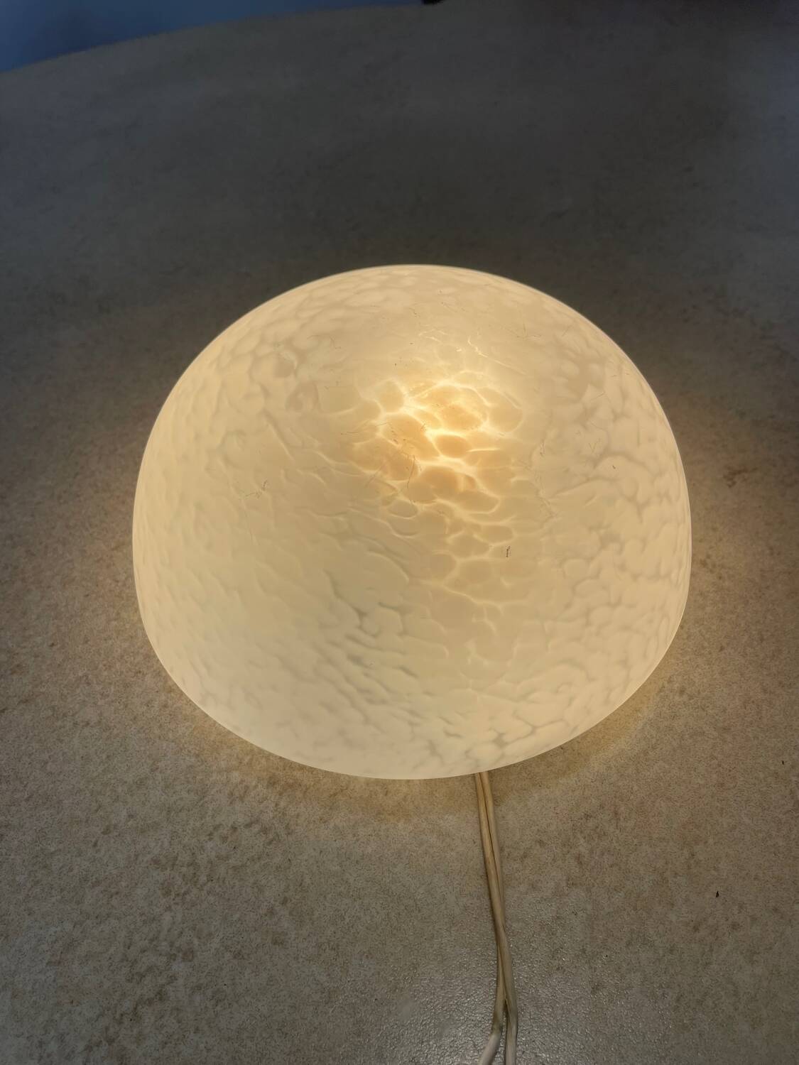 Half-globe ceiling light with speckled glass