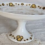 Vintage iron earth compote dish Boch La Louvière - Orange decor