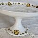Vintage iron earth compote dish Boch La Louvière - Orange decor