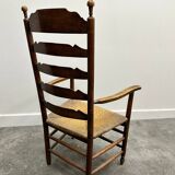 19th century handcrafted and carved ladder back chair, circa 1840s.