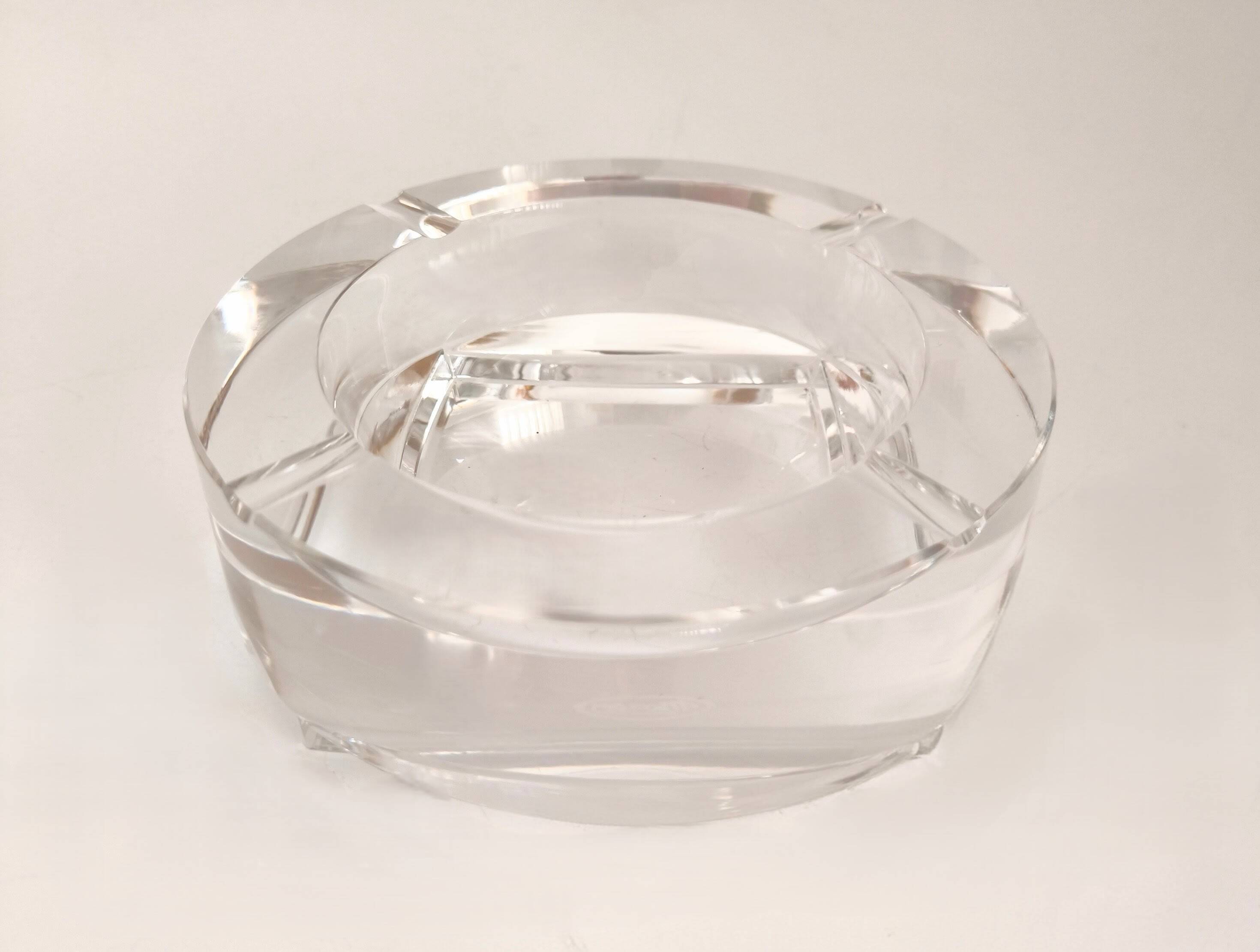 Monumental Czech Moser ashtray made of hand-cut crystal.