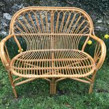 Vintage rattan seat length 103