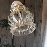 Vintage molded glass wall light