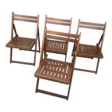 Lot de quatre chaises bois