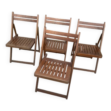 Set of four wooden chairs