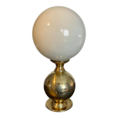 Lampe vintage en laiton et opaline années 70