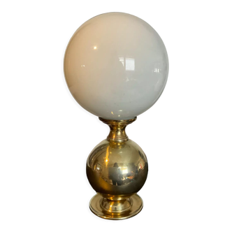 Vintage lamp in brass and opaline 70s
