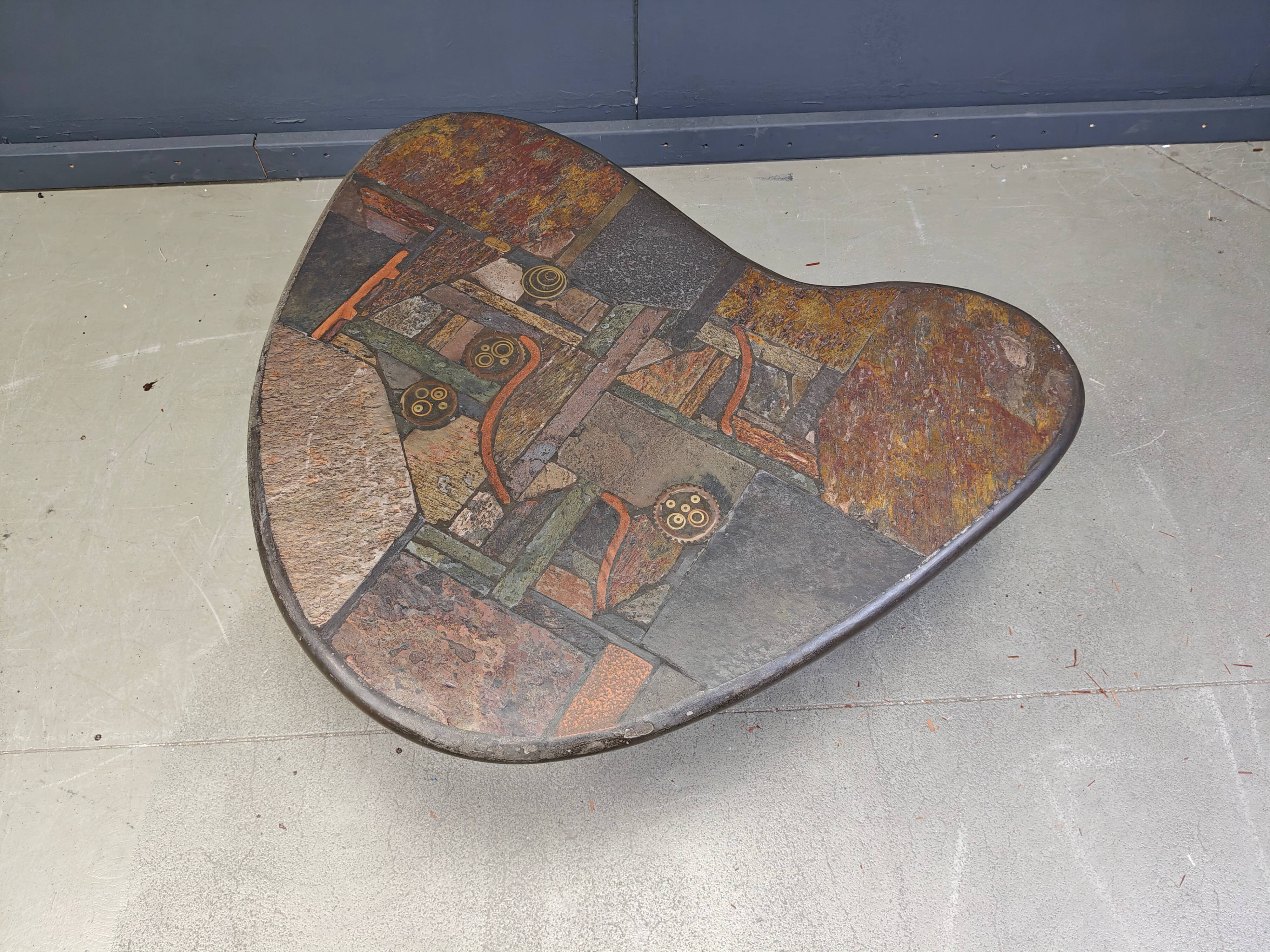 Table basse en forme de boomerang par C. Kneip, années 1990