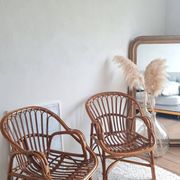 Paire de fauteuils en rotin vintage circa années 70
