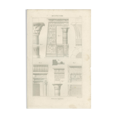 Old engraving architecture columns