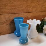 Ensemble de 3 Vases Miniatures en Opaline