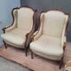 Pair of wingback armchairs in Louis XVI style
