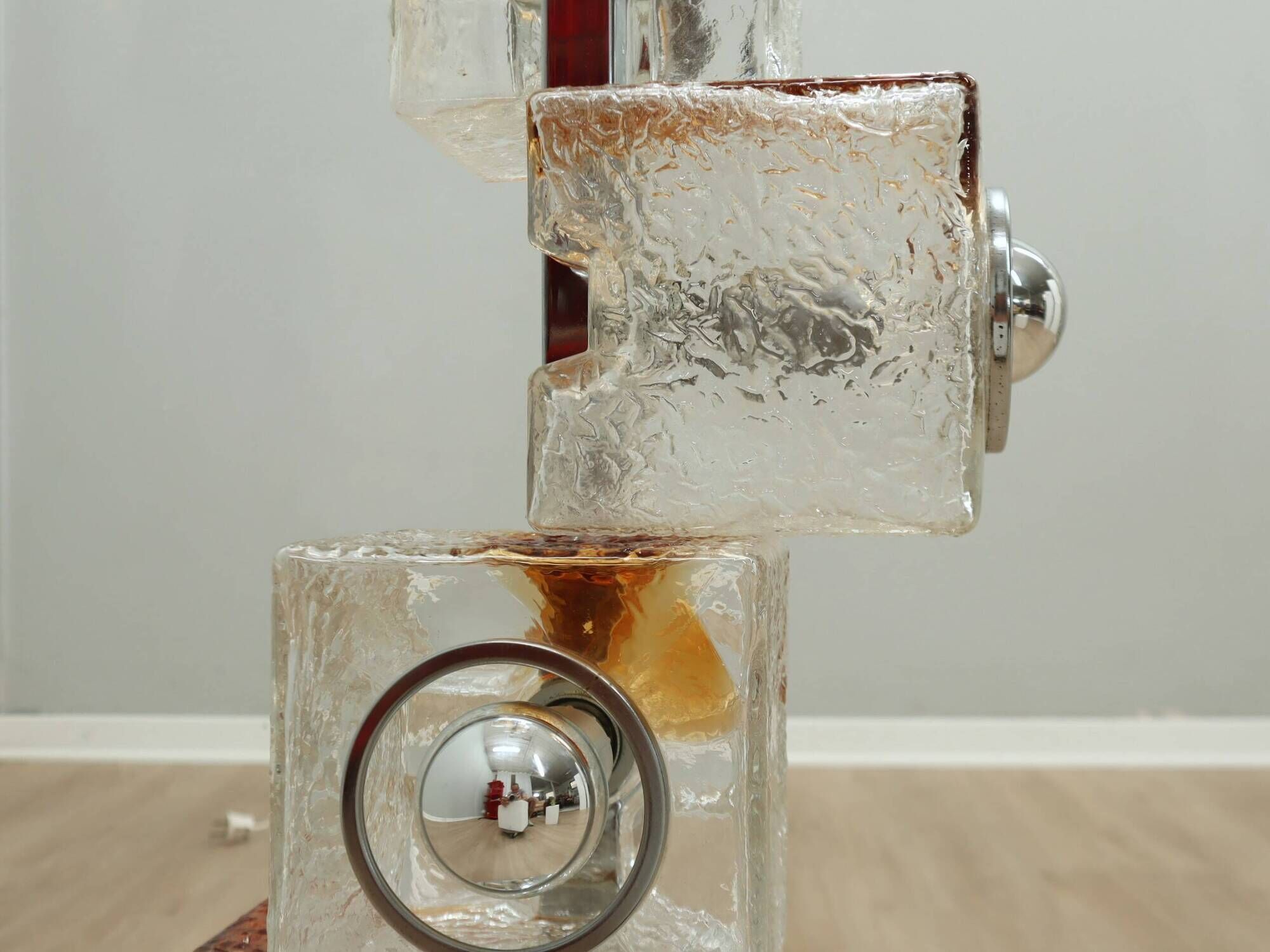 Murano cubic glass floor lamp by Toni Zuccheri for VeArt 1970s