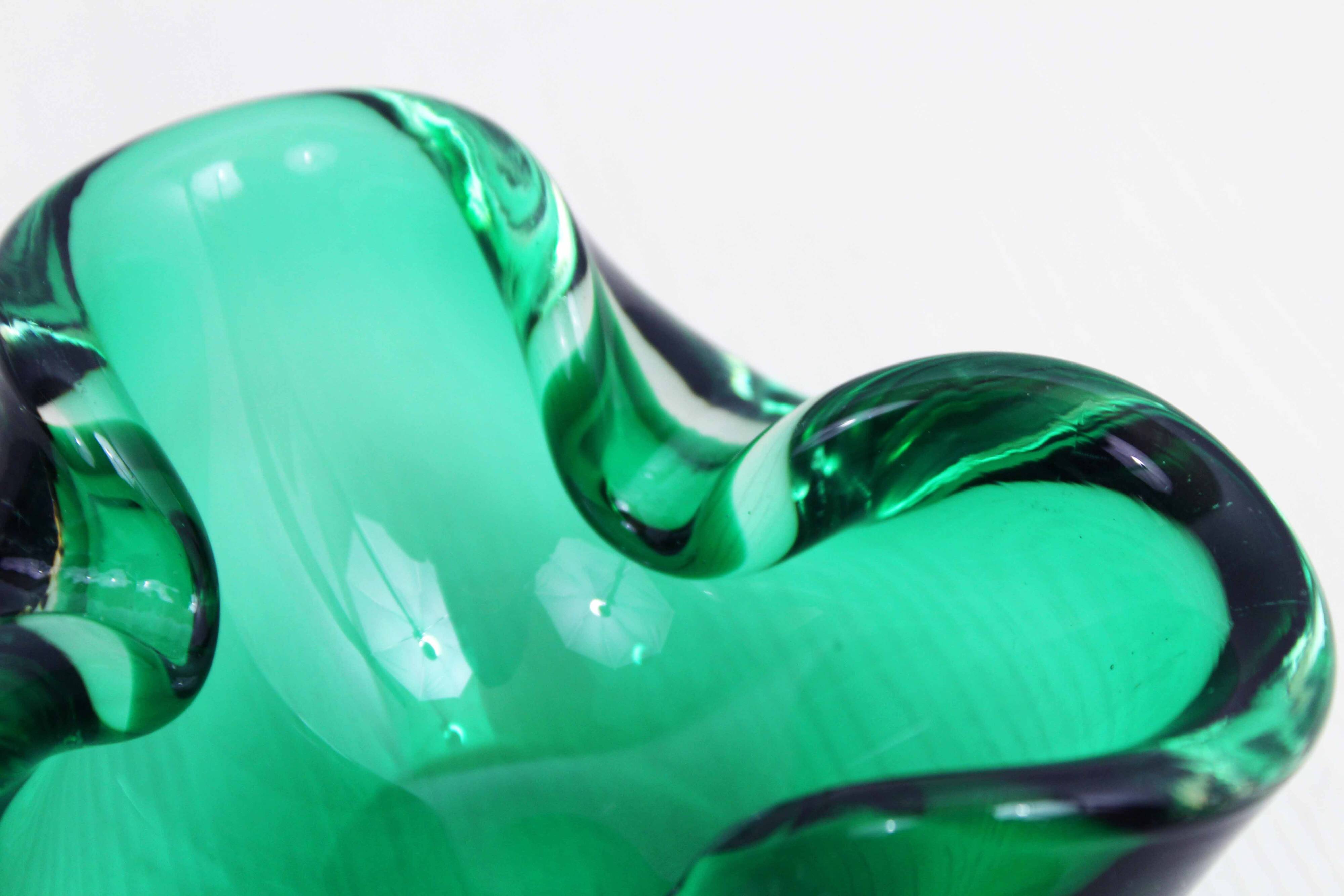 Green Murano glass ashtray