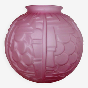 Vase boule Art Deco motifs géométriques