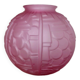 Vase boule Art Deco motifs géométriques