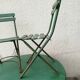 4 old iron and wood garden folding chairs