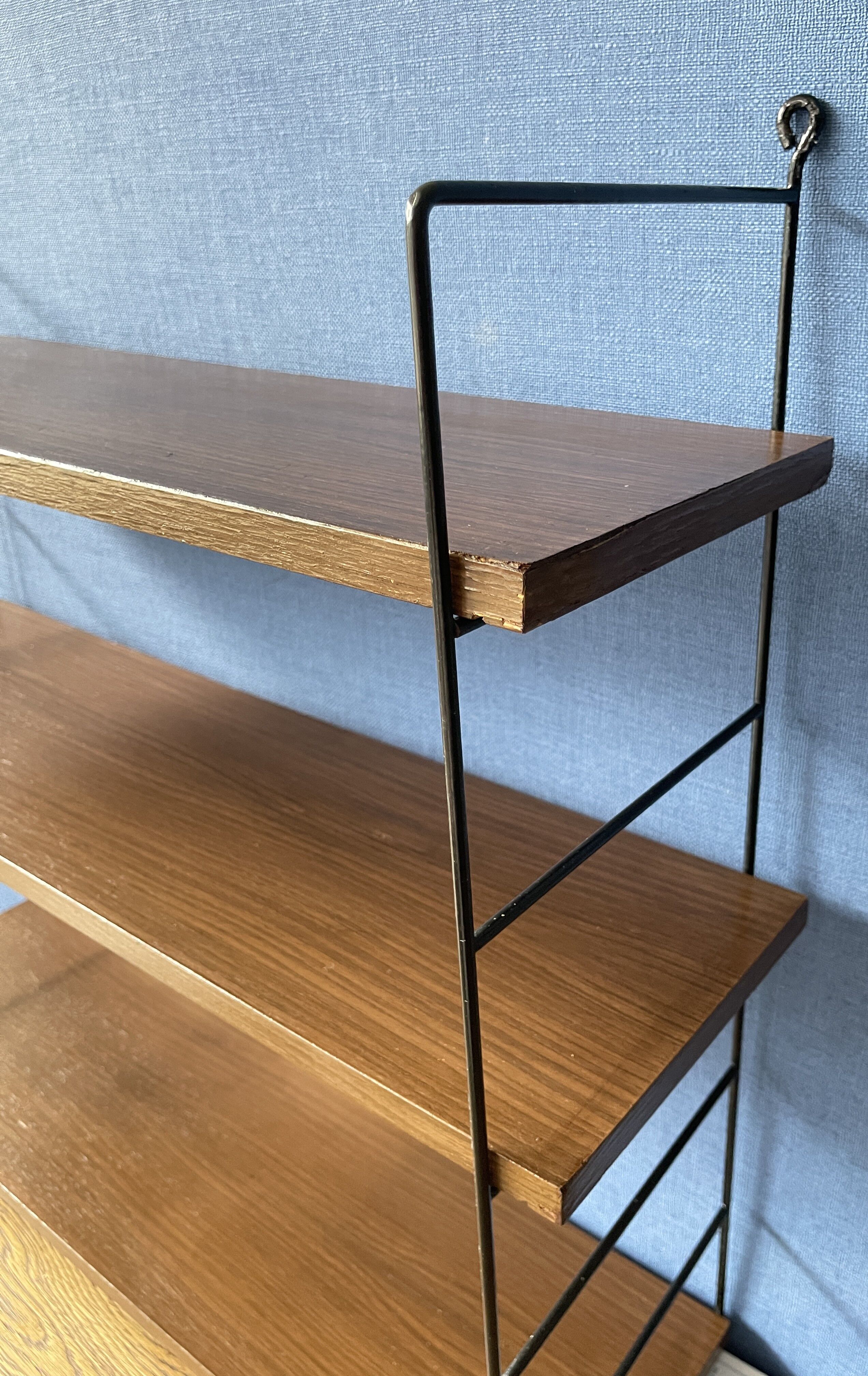 3 teak wall shelves, Nils Strinning 75 cm
