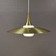 Hanging lamp, from the 1970s in matte white glass and brass colored metal.