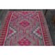 1970s Vintage Turkish Oushak Handmade Wool Cotton Purple Runner Rug 108x292